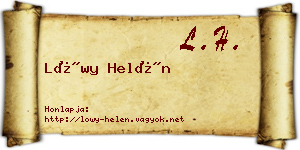 Lőwy Helén névjegykártya